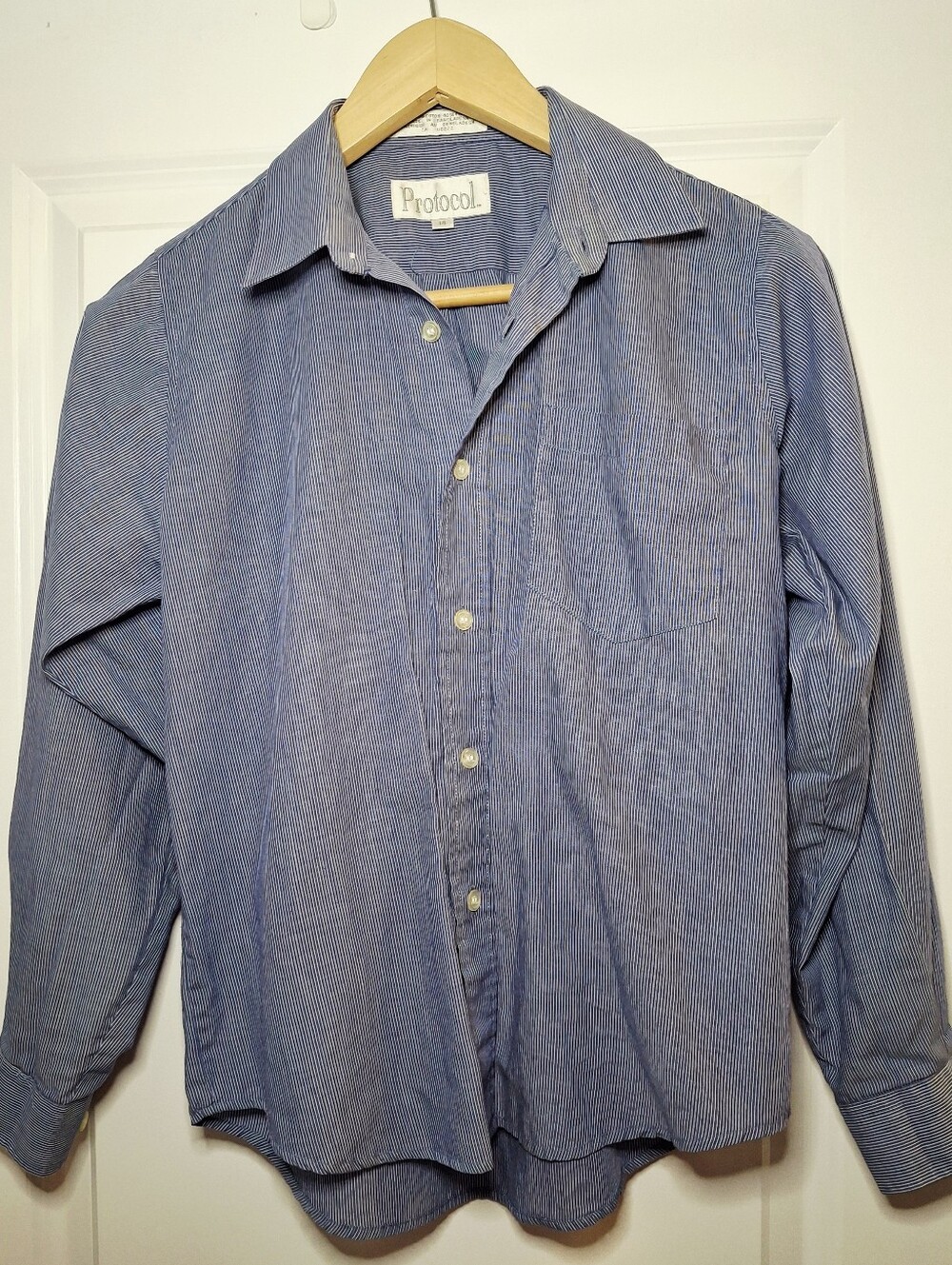 Vintage 90s Protocol Striped Youth Button-Up Shirt (14)